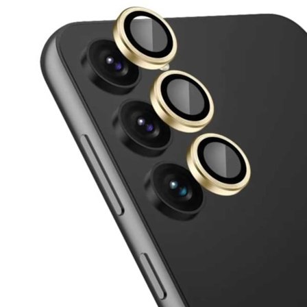 Samsung Galaxy S23/S23 Plus kamerabeskyttelse metall herdet glass gull