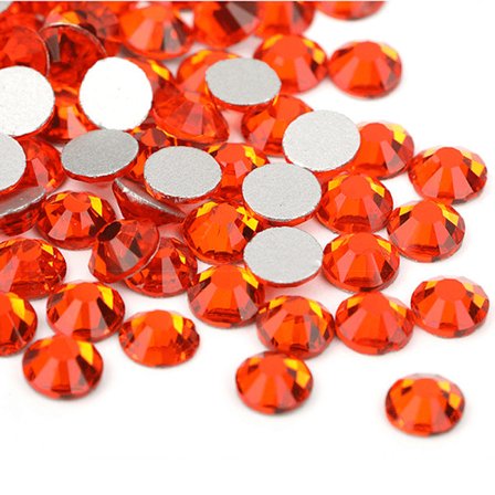 Strass-stenar med platt baksida för nagelkonst, orange
