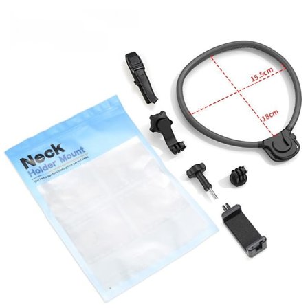 Silikoninen kaulateline GoPro 360:lle ja matkapuhelimelle, rintaan kiinnitettävä