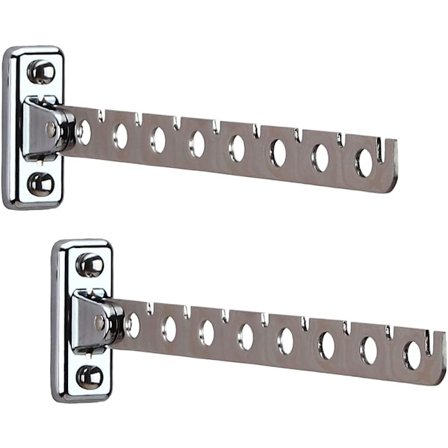 2 stk sammenleggbar veggmontert kleshengeroppheng sølv