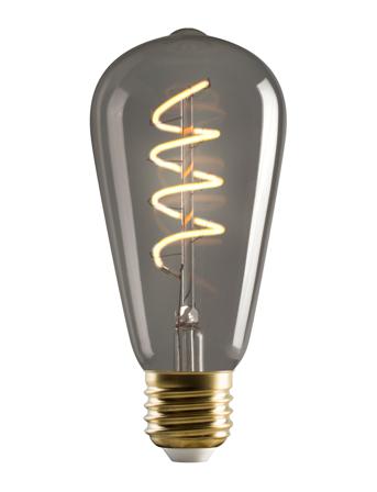 E3 Led Vintage 922 Spiral Smoked Dimmable Home Lighting Lighting Bulbs Harmaa E3light