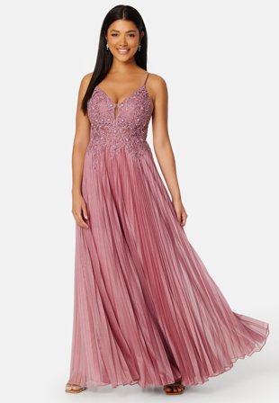 Christian Koehlert-Maxi Glitter Plisse Dress-38