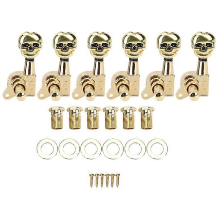 6 kpl Kultaisia Kallo-muotoisia Sähkökitaran Virityskoneita, Kestävä Täysin Suljettu Suunnittelu Kitaran Virityskone