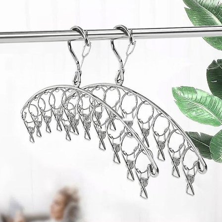 2 stk rustfritt stål tørkesokker stativ oppbevaring multiklips