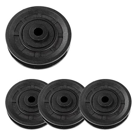 4 stk. Universal 70mm Diameter Slidstærk Leje Remskive Hjul Kabel Fitnessudstyr Del