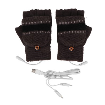 Puolihansikkaat lämmitetyt hanskat Kaksipuolinen lämmitys Lämmin Koko sormi ja puoli sormi USB-lämmityshanskat Kirjoittamiseen Pelaamiseen Harmaa