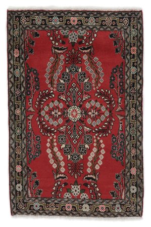 Lillian Teppe Orientalsk Svart/Mørk Rød (Ull, Persia/Iran)