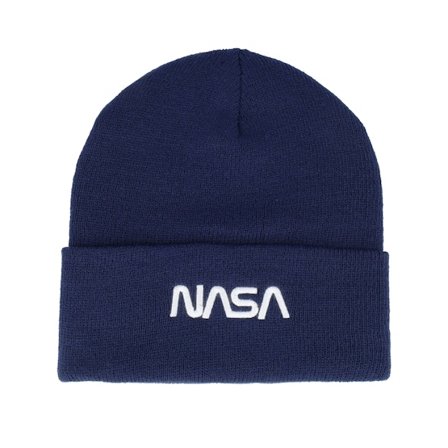 American Needle - Blauw cuff Beanie - Nasa Knit Navy Cuff @ Hatstore