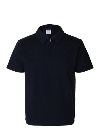 Selected | Slhsander Seersucker Zip Ss Polo | S