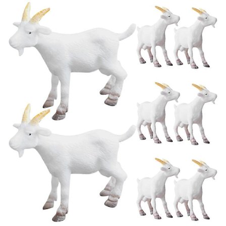 8 st Getmodeller Bondgårdsdjurmodeller Tecknade Getfigurer Mikrolandskap Get Skulpturer