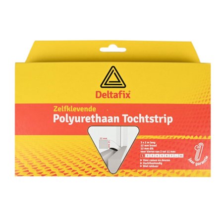 Tätningslist skum 12 x 12 mm 3 x 2 m vit