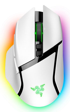 Razer Basilisk V3 pro - mus - USB, Bluetooth, 2.4 GHz - hvit
