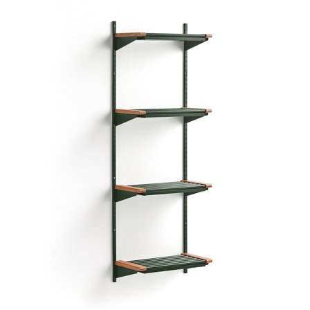 Wandgarderobenschrank JEPPE mit 4 Schuhböden, Grundelement, 1790x600x310 mm, grün/eiche
