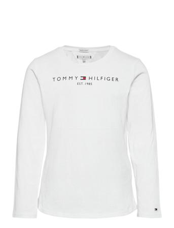 Essential Tee L/S T-shirts Long-sleeved T-shirts Valkoinen Tommy Hilfiger
