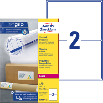 Brevklistremerke Hvit 199,6x14