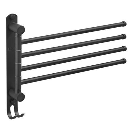 Håndkletørrestativ for bad med 4 stenger 180° roterende håndkletørrestativ i SUS304 rustfritt stål veggmontert håndkletørrestativ for baderom 