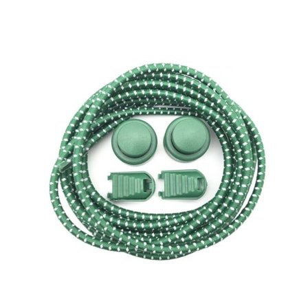 1 par 120 cm snörningssneakers Löparskosnören med spännen Mörkgrön