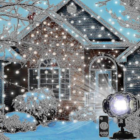 Utomhus Jul Snöfall Laser Projektor Lampa Rörlig Snöfall Jul Projektor Lampa Led Scen Lampa För Trädgård Uteplats C