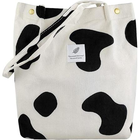 Damernas Tote Bags, Livsmedelsaxelväska i Corduroy med Innerficka för Arbete, Strand, Lunch, Resor, Shopping, Handväskor