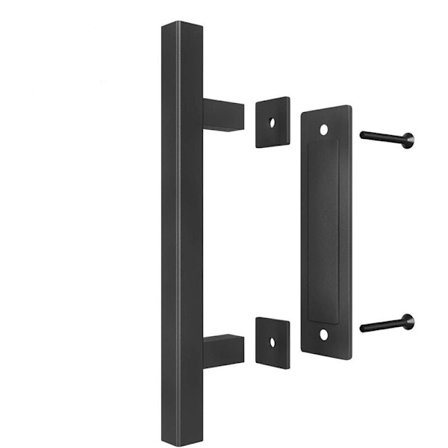 12 tuuman navetan ovenkahvat, suuri rustiikkinen kaksipuolinen muotoilu autotallien oviin, varastoihin, huonekaluihin, musta pulverimaalattu 