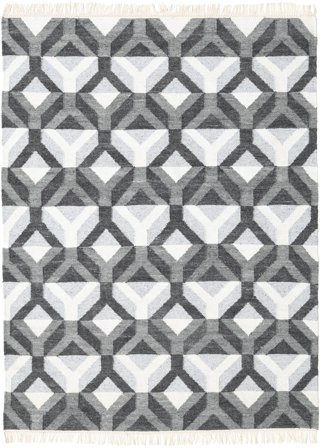 Geometric Small Aino Rug - Grey/Light Grey 140X200