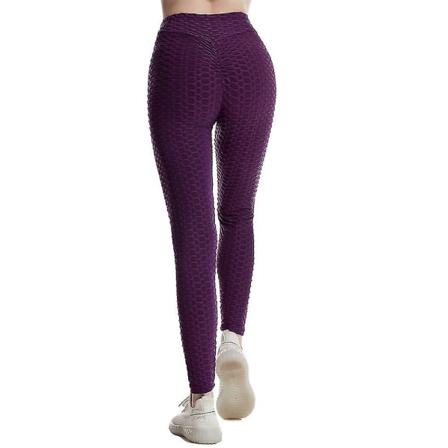 Super Stretch Leggings Med Hög Midja För Kvinnor Purple S