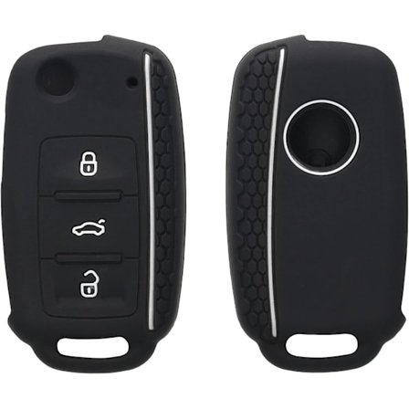 1 stk (hvid-sort) bilnøgleskal kompatibel med Volkswagen Sk