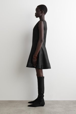 COS Femme Robe Courte En Laine Mélangée Effet Métallisé in Noir