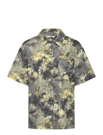 Monki Oversized Short-Sleeved Cotton Poplin Shirt - Grey - L