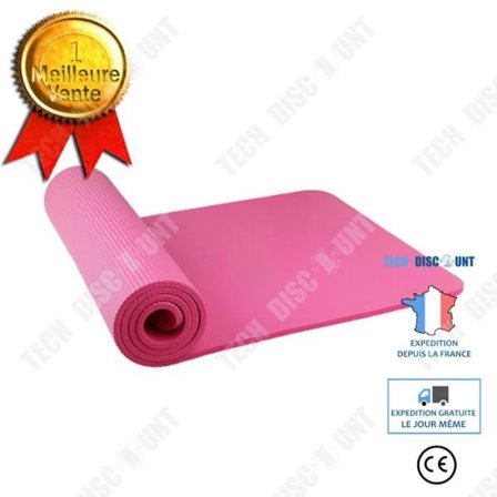 TECH DISCOUNT yogamatta - Rosa - 183 cm - 15 mm - Eco Friendly TPE - Halkfri