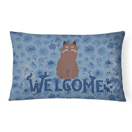 Carolines Treasures Ck5076pw1216 York Chocolate Cat Welcome Tygdekor