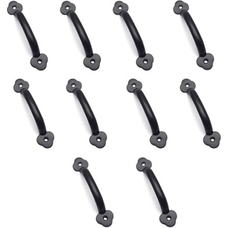 10 stk. lyse sorte skabsdørhåndtag Vintage grindhåndtag