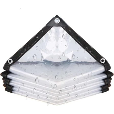 1x2m Klar Vattentät Presenning med Öljetter, Damm- och Regntåligt Plastskydd för Utomhusbruk