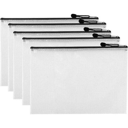 Lynlåsmappe-poser/Vandtætte dokumentposer/Plastikpunge/Mappe-mapper til skolekøreprøve/Kontorbeviser/Husholdningsregninger/Rejseopbevaring