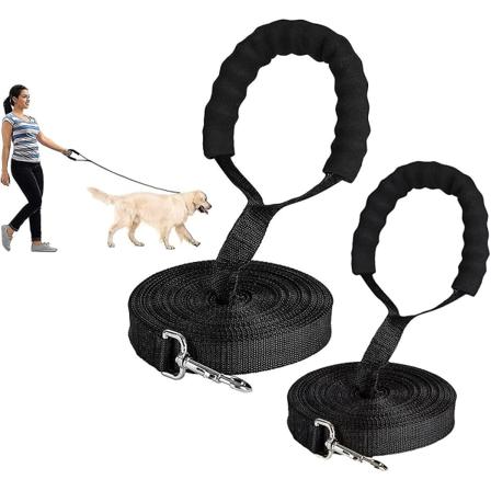 2-pak Hundetræningsliner, 10m/32ft 15m/50ft Nylon Træningsline Til Kæledyr