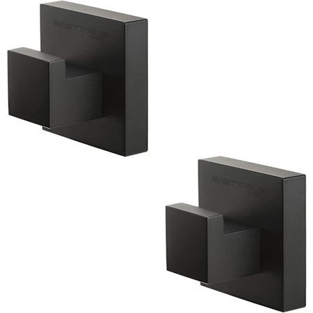 Sæt med 2 | Sorte vægkrog | Badeværelses- og køkkenkrog | Badeværelseskrog | Køkkenhåndklædekrog | Selvklæbende krog Sorte håndklædekrog