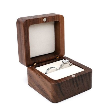 Smyckeskrin Ring Förvaringslåda VIT ENKEL SINGEL