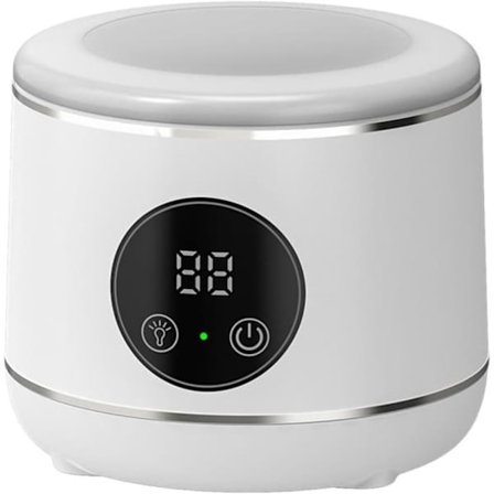 Ultralydrenser, 4500Hz bærbar sonisk rengjøringsmaskin med digital skjerm for smykker, proteser, tannregulering svart