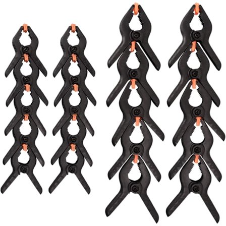 20-pack Nylonfjäderklämmor, 10-pack 6,5 cm klämmor, 10-pack 9,5 cm