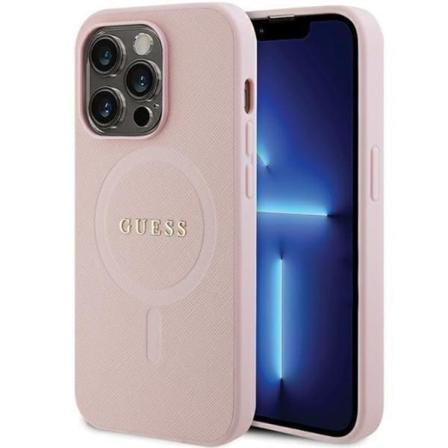 Guess iPhone 13 Pro Max Mobilskal Magsafe Saffiano - Rosa