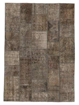 Hand Knotted Persian Patchwork Rug 172X239 Brown/Black