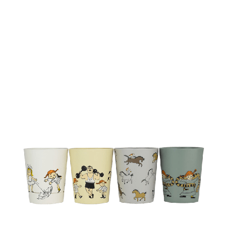 PIPPI Cirkus, Samlarkoppar, 4-pack Mata & äta Unisex Flerfärgad ONESIZE