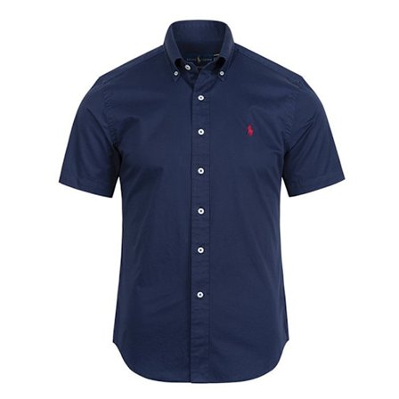 Ralph Lauren Herr Polotröja Kortärmad Broderad Skjorta Knappar Ner Broderad Kubansk Bröllopsskjorta Sommar Toppar