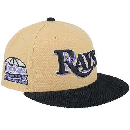 New Era - MLB Beige fitted Cap - Tampa Bay Rays 59FIFTY Corduroy Dunes Tropicana Vegas Black/Beige Fitted @ Hatstore
