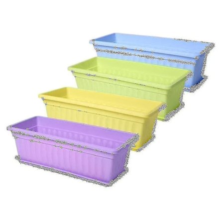 4 Pakker 17 Tommer Blomster Vinduskasse Plast Grønnsaksplanter For Vinduskarmen, Patio, Hage, Hjem