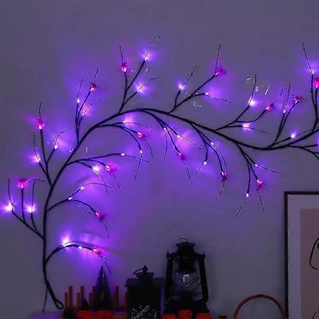 Halloween Fortryllet Pilegren LED Lilla Lys & Flagermus Edderkop Lys Indretning