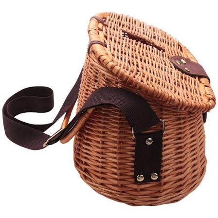 Fiskekurv i fletværk, ørred, aborre, bur, fiskegrej, fiskeboks, udendørs klassisk pileflet, ørred, fis