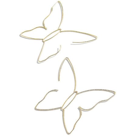 Store hule sommerfugleøreringe i guld - dråbeformede strandøreringe - enkle