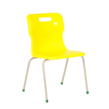 4 leg plastic school chair, H 430 mm, yellow