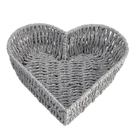 Hjerteformet Kurv - Rattan Hjerte Kurv Håndlavet Vævet Opbevaringskurv, Frugt Grøntsager Brød Diverse Hjerte Kurv